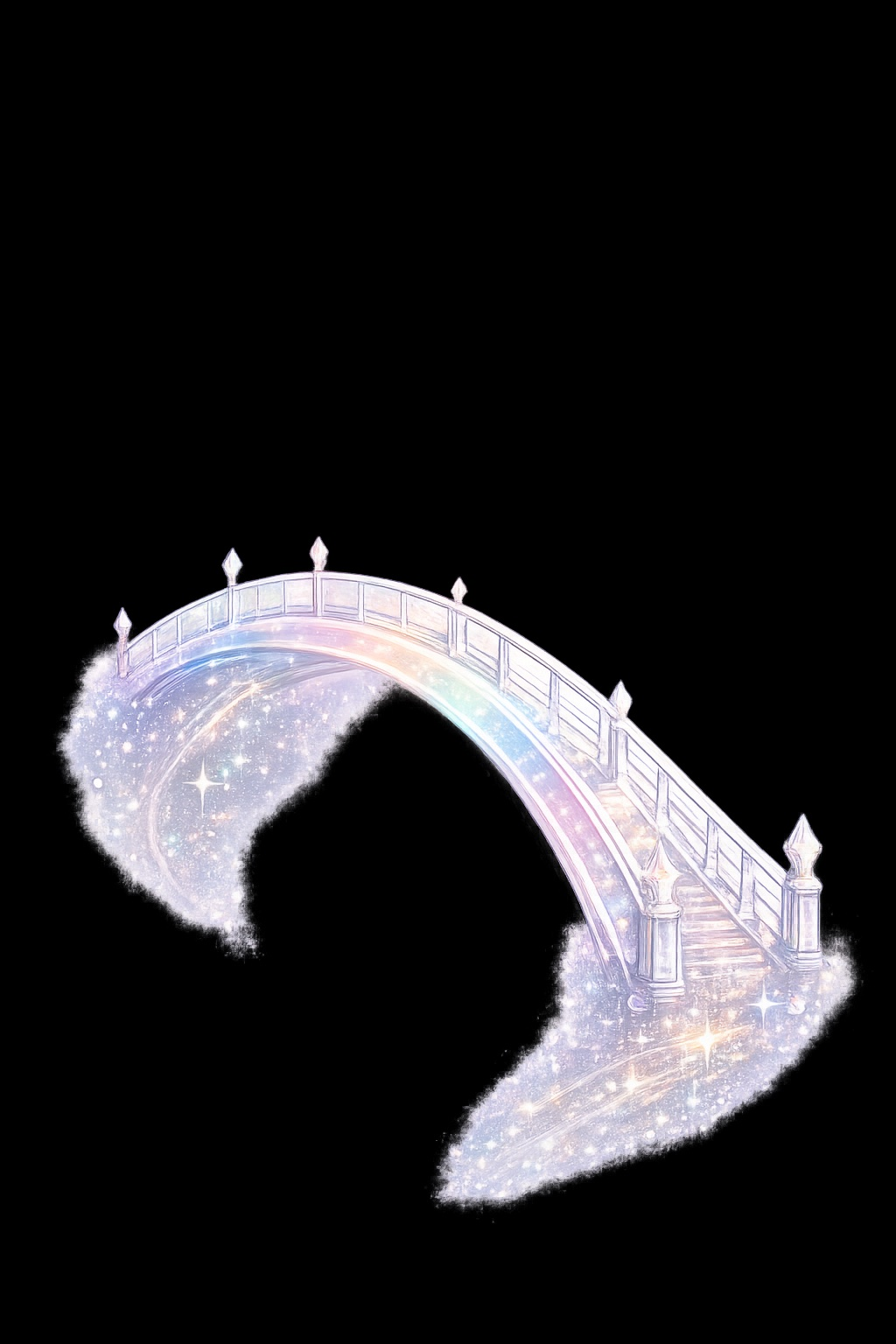 Decorative rainbow bridge illustration