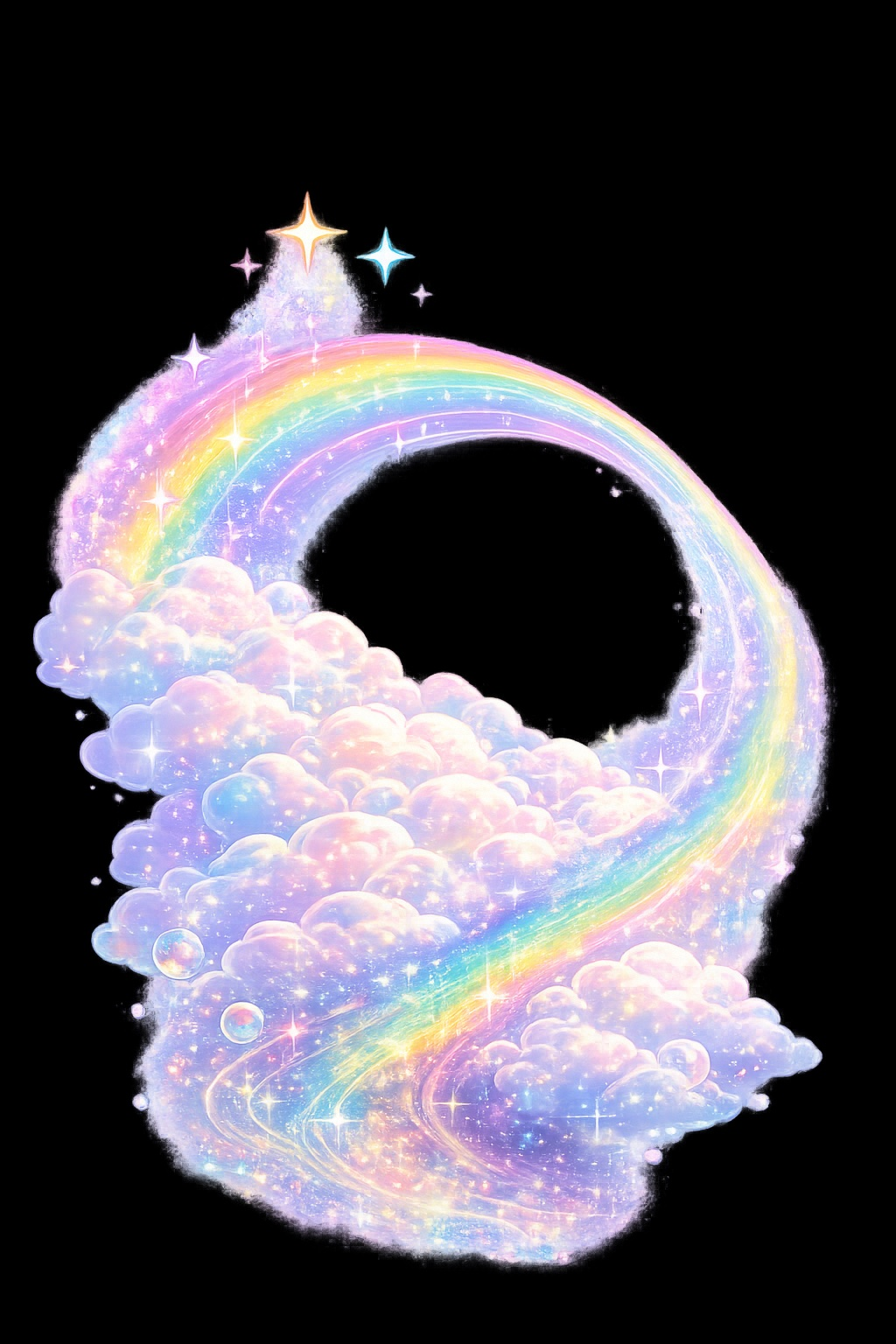 Rainbow cloud mascot illustration